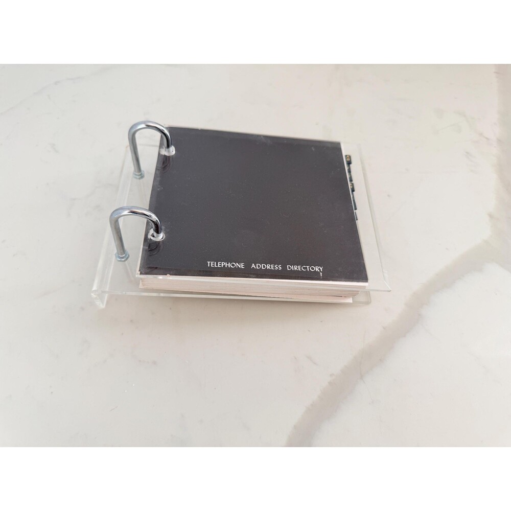 Vintage Flip Address & Telephone Directory Clear Acrylic Mid Century Desktop